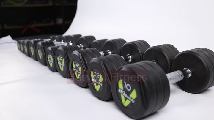 haswell fitness d1106 rubber coated dumbbell 10