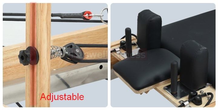 Haswell Fitness PLT 1201 4 Wood Pilates Reformer Bed 4 cushion and leather 2