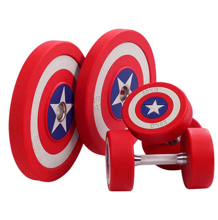 slt 1655075749 d1205 captain america pu coated nontoxic dumbbell 06a